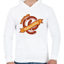 PRINTFASHION Pro Kolbásztöltő - Férfi kapucnis pulóver - Fehér férfi pulóver, kardigán