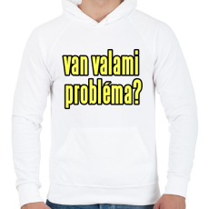 PRINTFASHION probléma - Férfi kapucnis pulóver - Fehér