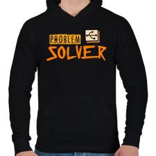 PRINTFASHION probléma megoldó - Férfi kapucnis pulóver - Fekete férfi pulóver, kardigán