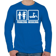 PRINTFASHION Probléma megoldva - Férfi hosszú ujjú póló - Királykék