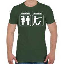 PRINTFASHION Probléma? Megoldva! - Vadászat - Férfi póló - Katonazöld férfi póló