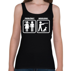 PRINTFASHION Probléma? Megoldva! - Vadászat - Női atléta - Fekete