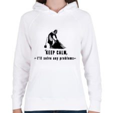 PRINTFASHION problems - Női kapucnis pulóver - Fehér női pulóver, kardigán