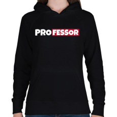 PRINTFASHION PROFESSOR - Női kapucnis pulóver - Fekete