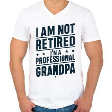 PRINTFASHION Profi nagypapa póló - Férfi V-nyakú póló - Fehér