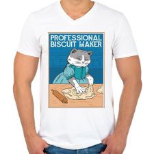 PRINTFASHION Profi süti sütő - Férfi V-nyakú póló - Fehér férfi póló