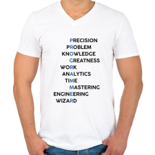 PRINTFASHION Programmer (black) - Férfi V-nyakú póló - Fehér férfi póló