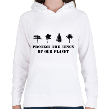 PRINTFASHION Protect the lungs (black) - Női kapucnis pulóver - Fehér női pulóver, kardigán