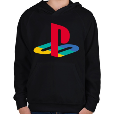PRINTFASHION PS 2 Logo - Gyerek kapucnis pulóver - Fekete