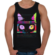 PRINTFASHION Psychedelic cat - Férfi atléta - Fekete