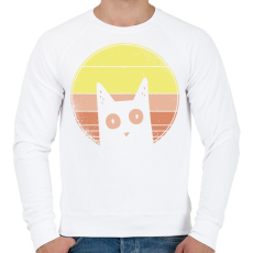 PRINTFASHION Psycho macska - Férfi pulóver - Fehér