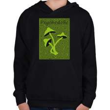 PRINTFASHION Pszichedelikus gomba - Gyerek kapucnis pulóver - Fekete gyerek pulóver, kardigán