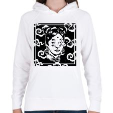 PRINTFASHION Pszichedelikus nő - Női kapucnis pulóver - Fehér női pulóver, kardigán