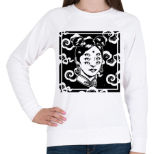 PRINTFASHION Pszichedelikus nő - Női pulóver - Fehér női pulóver, kardigán