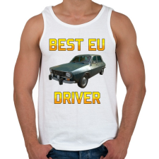 PRINTFASHION PUBG - Best EU Driver - Férfi atléta - Fehér atléta, trikó
