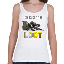 PRINTFASHION PUBG - Born to Loot - Női atléta - Fehér női trikó