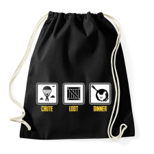 PRINTFASHION PUBG - chute - loot - dinner - Sportzsák, Tornazsák - Fekete tornazsák