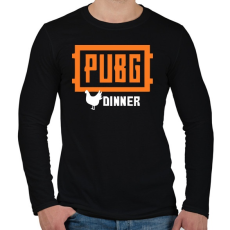 PRINTFASHION PUBG DINNER - Férfi hosszú ujjú póló - Fekete
