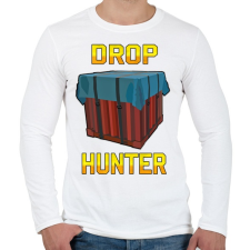 PRINTFASHION PUBG - Drop Hunter - Férfi hosszú ujjú póló - Fehér férfi póló
