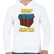 PRINTFASHION PUBG - Drop Hunter - Férfi kapucnis pulóver - Fehér férfi pulóver, kardigán