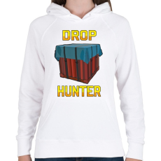 PRINTFASHION PUBG - Drop Hunter - Női kapucnis pulóver - Fehér