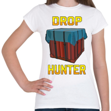 PRINTFASHION PUBG - Drop Hunter - Női póló - Fehér női póló