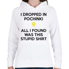 PRINTFASHION PUBG - Dropped in Pochinki (Fekete) - Női kapucnis pulóver - Fehér női pulóver, kardigán