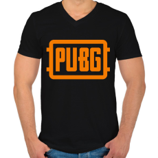 PRINTFASHION pubg - Férfi V-nyakú póló - Fekete
