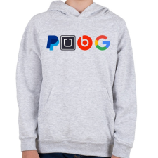 PRINTFASHION PUBG logo paródia - Gyerek kapucnis pulóver - Sport szürke gyerek pulóver, kardigán
