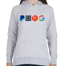 PRINTFASHION PUBG logo paródia - Női kapucnis pulóver - Sport szürke