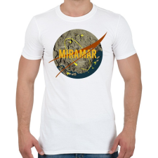 PRINTFASHION PUBG NASA: MIRAMAR - Férfi póló - Fehér férfi póló