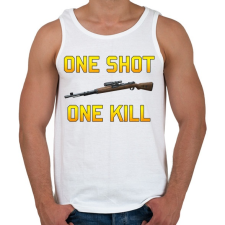 PRINTFASHION PUBG - One Shot, One Kill - Férfi atléta - Fehér atléta, trikó