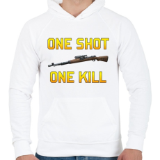 PRINTFASHION PUBG - One Shot, One Kill - Férfi kapucnis pulóver - Fehér