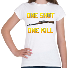 PRINTFASHION PUBG - One Shot, One Kill - Női póló - Fehér