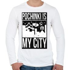 PRINTFASHION PUBG - Pochinki is my City - Férfi hosszú ujjú póló - Fehér