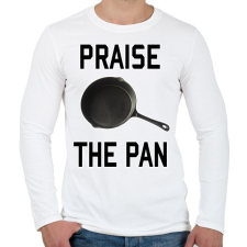 PRINTFASHION PUBG - Praise the Pan - Férfi hosszú ujjú póló - Fehér férfi póló