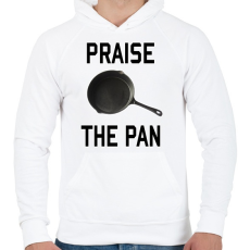 PRINTFASHION PUBG - Praise the Pan - Férfi kapucnis pulóver - Fehér