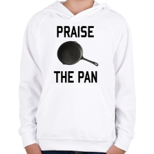 PRINTFASHION PUBG - Praise the Pan - Gyerek kapucnis pulóver - Fehér gyerek pulóver, kardigán