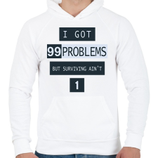 PRINTFASHION Pubg Surviving - Férfi kapucnis pulóver - Fehér férfi pulóver, kardigán