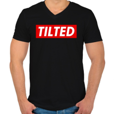 PRINTFASHION PUBG TILTED - Férfi V-nyakú póló - Fekete
