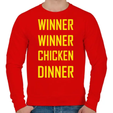 PRINTFASHION PUBG - WINNER WINNER CHICKEN DINNER - Férfi pulóver - Piros