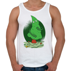 PRINTFASHION Pucér karácsonyfa - Férfi atléta - Fehér