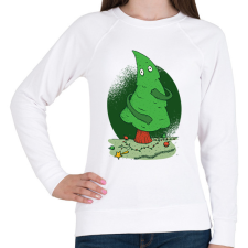 PRINTFASHION Pucér karácsonyfa - Női pulóver - Fehér női pulóver, kardigán