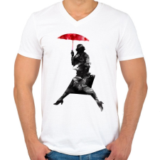 PRINTFASHION Puddle jumper - Férfi V-nyakú póló - Fehér férfi póló