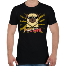 PRINTFASHION PUG LIFE 2 - Férfi póló - Fekete