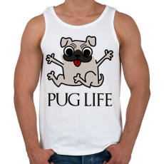 PRINTFASHION pug life funny - Férfi atléta - Fehér