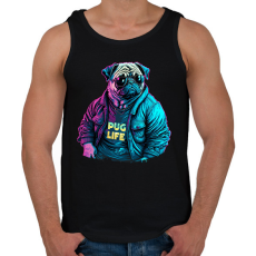 PRINTFASHION Pug Life - Mopsz - Férfi atléta - Fekete