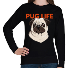 PRINTFASHION PUG LIFE - Női pulóver - Fekete