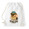 PRINTFASHION Pug Life - Sportzsák, Tornazsák - Fehér