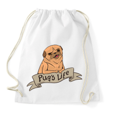 PRINTFASHION Pug's life - Sportzsák, Tornazsák - Fehér tornazsák